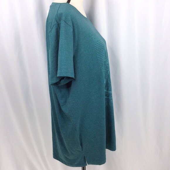 NWT Maurices "Camp More, Worry Less" Graphic T-Shirt Womens Size XXL Teal Green - Picture 2 of 6